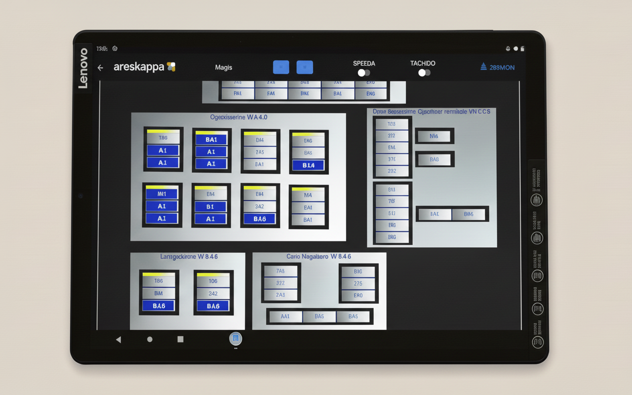 Interfaccia grafica dinamica MapWarehouse su tablet/mobile - visualizzazione mappa magazzino in tempo reale